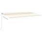 vidaXL Toldo automático LED sensor de viento crema 6x3,5 m vidaXL Toldo automático LED sensor de viento crema 6x3,5 m