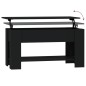 vidaXL Mesa de centro madera contrachapada negro 101x49x52 cm