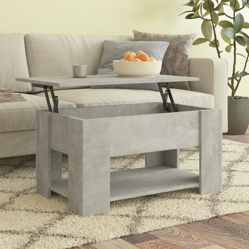 vidaXL Mesa de centro madera contrachapada gris hormigón 79x49x41 cm vidaXL Mesa de centro madera contrachapada gris hormigón 79x49x41 cm