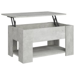 vidaXL Mesa de centro madera contrachapada gris hormigón 79x49x41 cm
