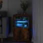 vidaXL Aparador con luces LED madera de ingeniería roble ahumado vidaXL Aparador con luces LED madera de ingeniería roble ahumado