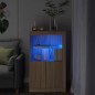 vidaXL Aparador con luces LED madera de ingeniería roble Sonoma vidaXL Aparador con luces LED madera de ingeniería roble Sonoma