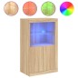 vidaXL Aparador con luces LED madera de ingeniería roble Sonoma vidaXL Aparador con luces LED madera de ingeniería roble Sonoma