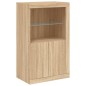 vidaXL Aparador con luces LED madera de ingeniería roble Sonoma vidaXL Aparador con luces LED madera de ingeniería roble Sonoma