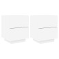 vidaXL Mesitas de noche con luces LED 2 uds madera ingeniería blanca vidaXL Mesitas de noche con luces LED 2 uds madera ingeniería blanca
