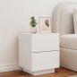 vidaXL Mesitas de noche con luces LED 2 uds madera ingeniería blanca vidaXL Mesitas de noche con luces LED 2 uds madera ingeniería blanca