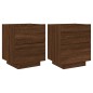 vidaXL Mesitas de noche luces LED 2 uds madera ingeniería roble marrón vidaXL Mesitas de noche luces LED 2 uds madera ingeniería roble marrón