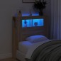 vidaXL Cabecero LED madera ingeniería roble Sonoma 100x18,5x103,5 cm