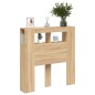 vidaXL Cabecero LED madera ingeniería roble Sonoma 100x18,5x103,5 cm