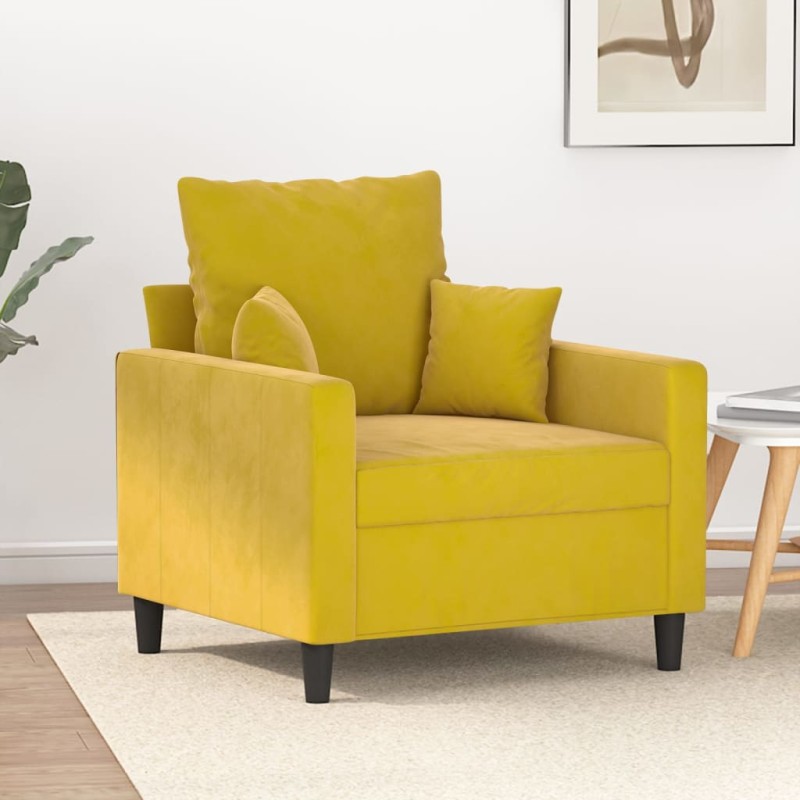 vidaXL Sillón de terciopelo amarillo 60 cm