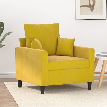 vidaXL Sillón de terciopelo amarillo 60 cm