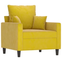 vidaXL Sillón de terciopelo amarillo 60 cm