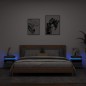vidaXL Mesitas de noche con luces LED 2 uds gris Sonoma 40x39x48,5 cm