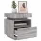 vidaXL Mesitas de noche con luces LED 2 uds gris Sonoma 40x39x48,5 cm