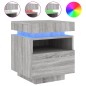 vidaXL Mesitas de noche con luces LED 2 uds gris Sonoma 40x39x48,5 cm
