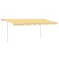 vidaXL Toldo automático LED sensor de viento amarillo y blanco 5x3,5 m vidaXL Toldo automático LED sensor de viento amarillo y blanco 5x3,5 m