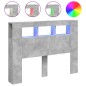 vidaXL Cabecero LED madera ingeniería gris hormigón 140x18,5x103,5 cm