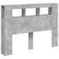 vidaXL Cabecero LED madera ingeniería gris hormigón 140x18,5x103,5 cm
