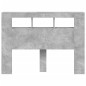 vidaXL Cabecero LED madera ingeniería gris hormigón 140x18,5x103,5 cm