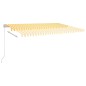 vidaXL Toldo automático LED sensor de viento amarillo y blanco 5x3,5 m vidaXL Toldo automático LED sensor de viento amarillo y blanco 5x3,5 m