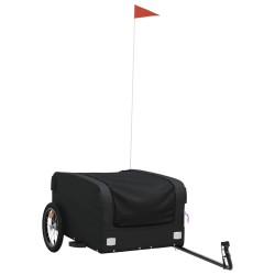 vidaXL Remolque para bicicleta hierro negro 45 kg
