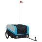 vidaXL Remolque para bicicleta hierro negro y azul 45 kg