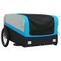 vidaXL Remolque para bicicleta hierro negro y azul 45 kg