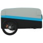 vidaXL Remolque para bicicleta hierro negro y azul 45 kg