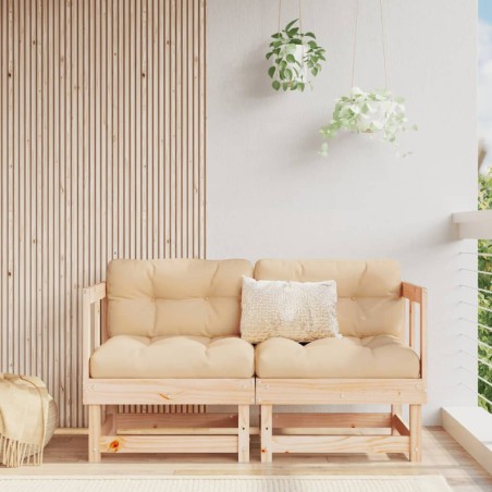 vidaXL Sofás de esquina de jardín 2 uds madera maciza de pino