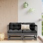 vidaXL Sofás de esquina de jardín 2 uds madera maciza de pino gris vidaXL Sofás de esquina de jardín 2 uds madera maciza de pino gris