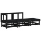 vidaXL Juego de muebles de jardín 3 pzas madera maciza de pino negro