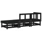 vidaXL Juego de muebles de jardín 3 pzas madera maciza de pino negro