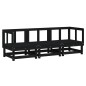 vidaXL Juego de muebles de jardín 3 pzas madera maciza de pino negro vidaXL Juego de muebles de jardín 3 pzas madera maciza de pino negro