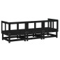 vidaXL Juego de muebles de jardín 3 pzas madera maciza de pino negro vidaXL Juego de muebles de jardín 3 pzas madera maciza de pino negro
