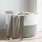 vidaXL Cesta para ropa sucia algodón gris y blanco Ø55x36 cm vidaXL Cesta para ropa sucia algodón gris y blanco Ø55x36 cm