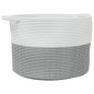 vidaXL Cesta para ropa sucia algodón gris y blanco Ø55x36 cm vidaXL Cesta para ropa sucia algodón gris y blanco Ø55x36 cm
