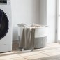 vidaXL Cesta para ropa sucia algodón gris y blanco Ø55x36 cm vidaXL Cesta para ropa sucia algodón gris y blanco Ø55x36 cm