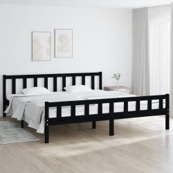 vidaXL Estructura de cama de madera maciza negro 200x200 cm