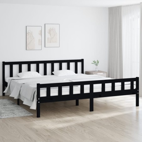 vidaXL Estructura de cama de madera maciza negro 200x200 cm