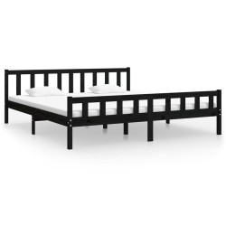 vidaXL Estructura de cama de madera maciza negro 200x200 cm