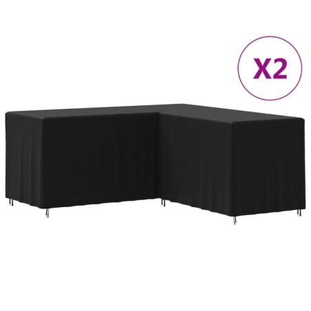vidaXL Cubiertas de sofá forma L 2 uds tela Oxford 420D 215x215x80 cm