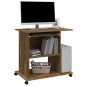 vidaXL Escritorio de madera contrachapada roble ahumado 80x50x75 cm vidaXL Escritorio de madera contrachapada roble ahumado 80x50x75 cm