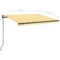 vidaXL Toldo manual retráctil con LED amarillo y blanco 3x2,5 m vidaXL Toldo manual retráctil con LED amarillo y blanco 3x2,5 m