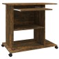 vidaXL Escritorio de madera contrachapada roble ahumado 80x50x75 cm vidaXL Escritorio de madera contrachapada roble ahumado 80x50x75 cm