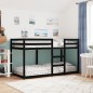 vidaXL Litera de madera maciza de pino negro 90x190 cm