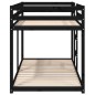 vidaXL Litera de madera maciza de pino negro 90x190 cm