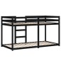 vidaXL Litera de madera maciza de pino negro 90x190 cm