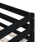 vidaXL Litera de madera maciza de pino negro 90x190 cm