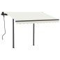 vidaXL Toldo manual retráctil con LED color crema 3,5x2,5 m vidaXL Toldo manual retráctil con LED color crema 3,5x2,5 m