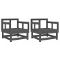 vidaXL Sillones de jardín 2 unidades madera maciza de pino gris vidaXL Sillones de jardín 2 unidades madera maciza de pino gris